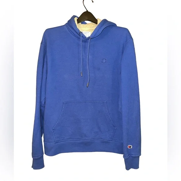 Champion Authentic Powerblend Hoodie Blue Unisex Medium - Picture 1 of 4